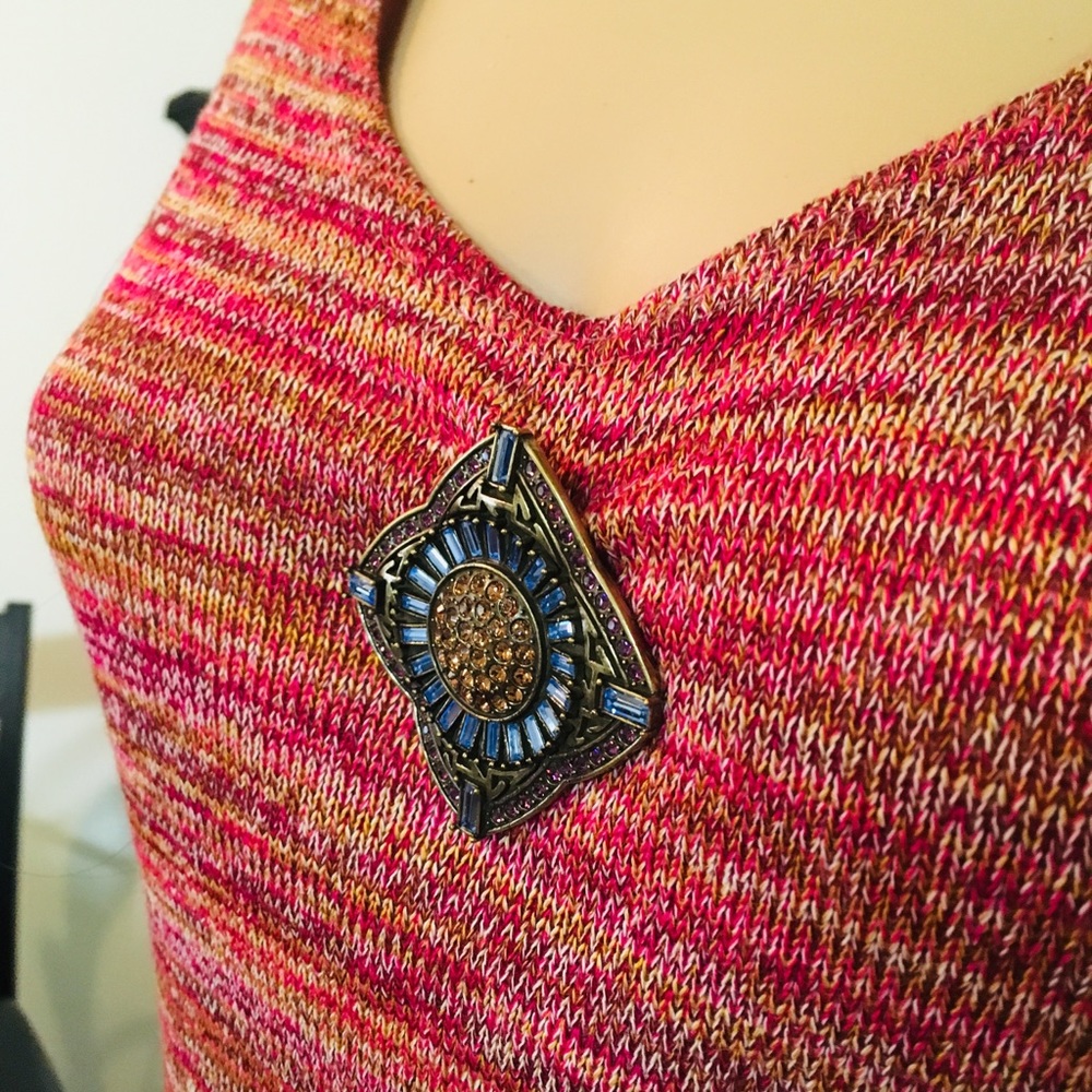 LaVintage Square/Diamond Shape Swarovski Brooch